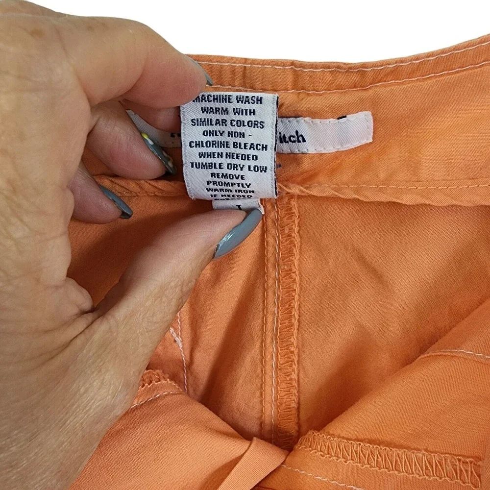 A&F ABERCROMBIE & FITCH Women's Sz 4 Orange/Peach Drawstring Cargo Capri Pants - Picture 10 of 12